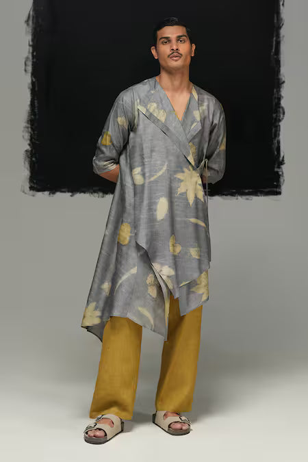 Urvashi Kaur  Green Cotton, Linen Designer Sten Pant