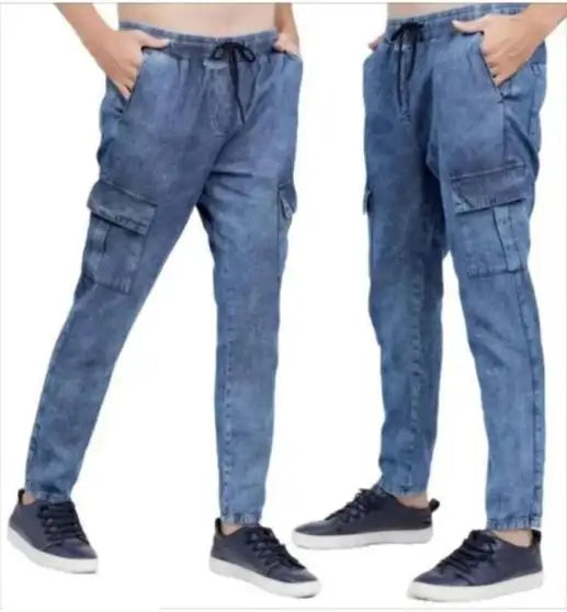 Men Denim Cargos