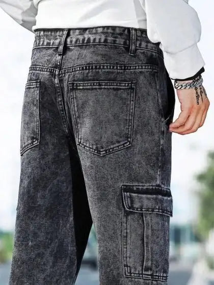 Men Denim Cargos