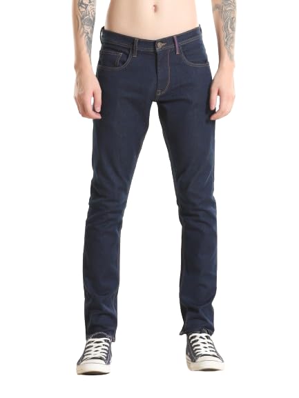 TURMS Men's Cool Tech Jeans All Degree Anti Odor UV Protectant Travel Edition Mid Rise Denim Pants | Stretchable Comfort Cotton Rich