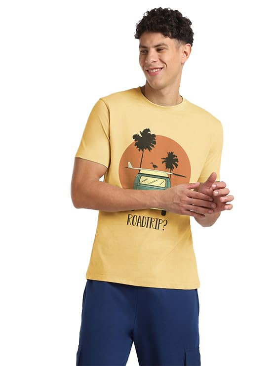 NOBERO Men's Cotton Regular Fit T-Shirt