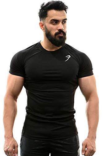 Men's Round Neck Slim Fit Gym Sports T-Shirt
