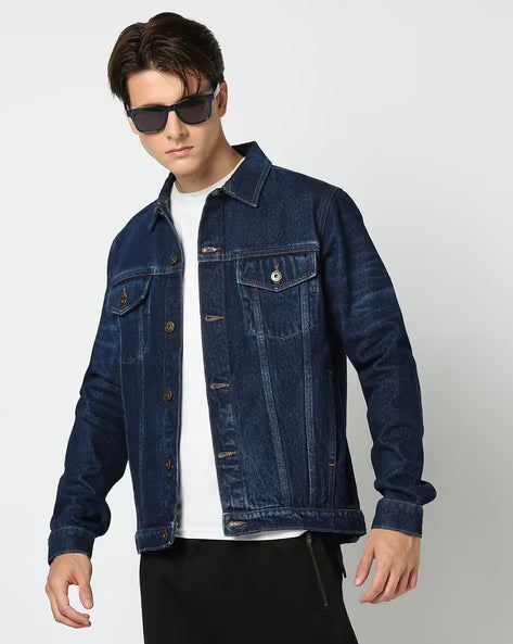 LEE COOPER Men Lightly Washed Relaxed Fit Denim Jacket