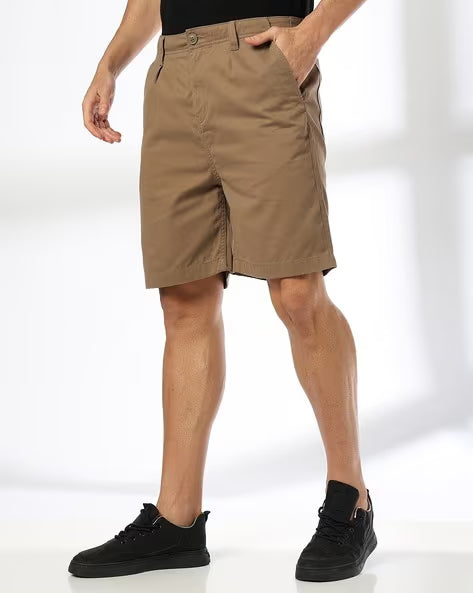DNMX Men Regular Fit Shorts with Insert Pockets