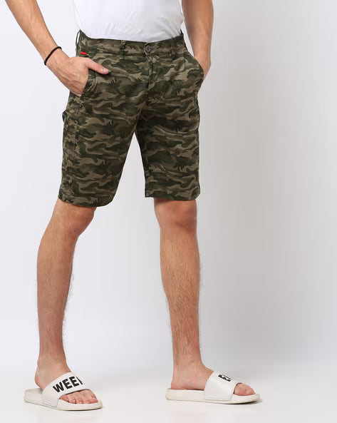 THE INDIAN GARAGE CO Camo Print Mid-Rise City Shorts