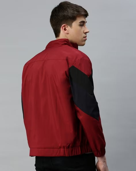 VOXATI Colourblock Slim Fit Jacket with Zip-Front