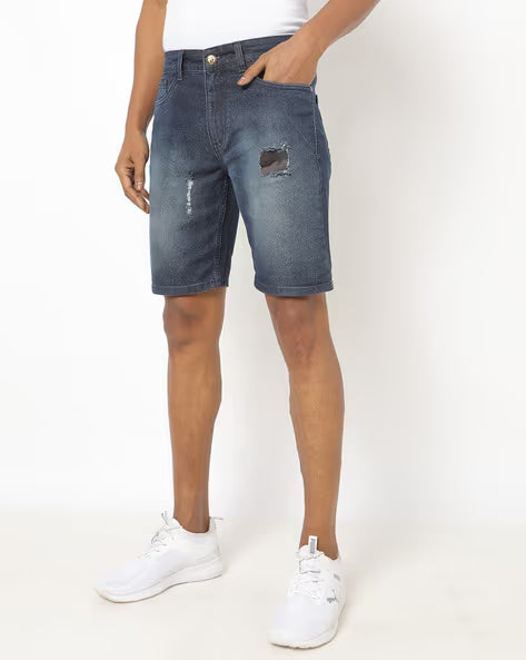 THE INDIAN GARAGE CO Washed Slim Fit Shorts with Insert Pockets