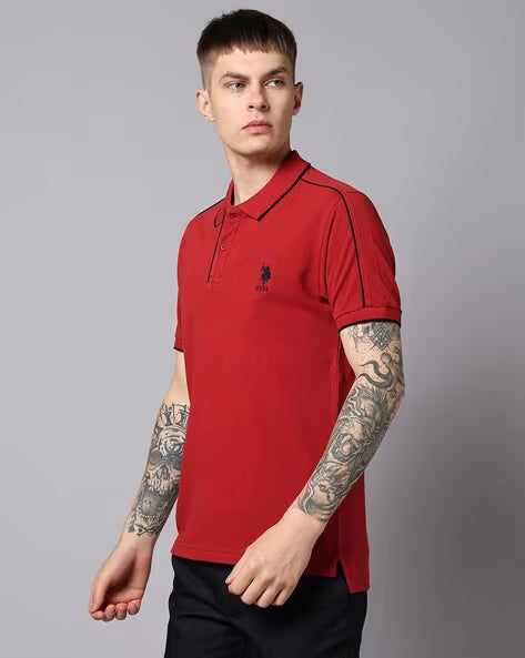 U.S. POLO ASSN. Men Slim Fit Polo T-Shirt with Ribbed Hem