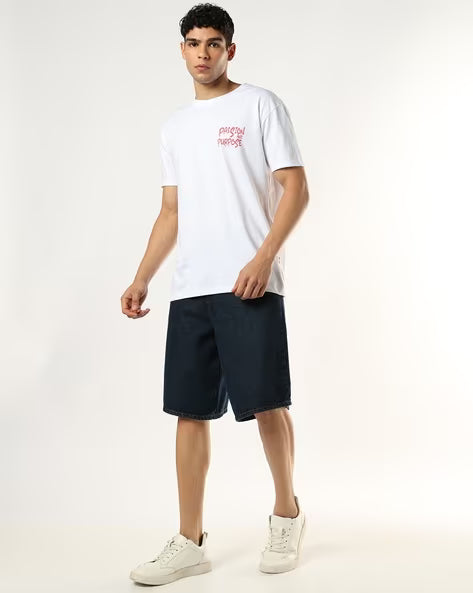 BUDA JEANS CO Men Graphic Print Relaxed Fit Crew-Neck T-Shirt