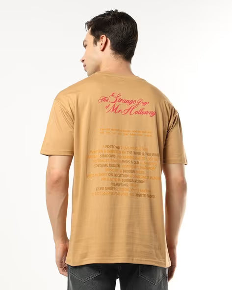 BUDA JEANS CO Men Typographic Print Loose Fit Crew-Neck T-Shirt