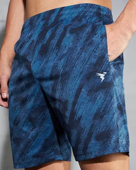 TECHNOSPORT Men Printed Slim Fit Knitted Shorts