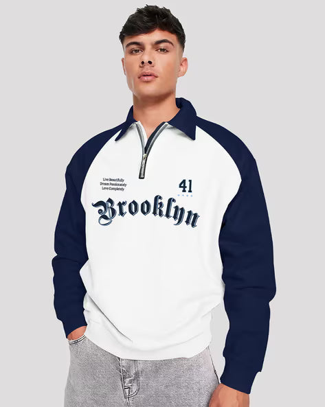 JUMP CUTS Men Typographic Regular Fit Polo T-shirt