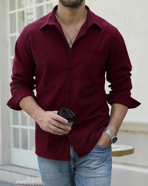 HOODLER Men Classic Regular Fit Shirt