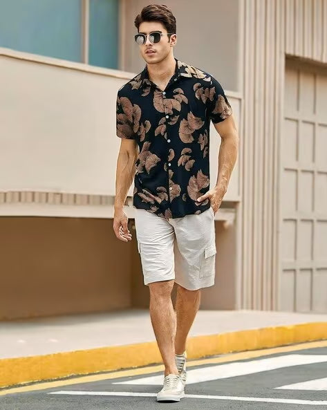 ALPHA TRIBE Men Floral Print Regular Fit Shirt