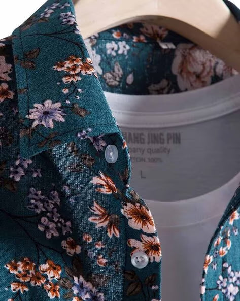 ALPHA TRIBE Men Floral Print Regular Fit Shirt