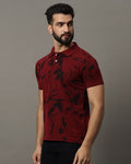 ALPHA TRIBE Men Printed Regular Fit Polo T-Shirt
