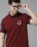 ALPHA TRIBE Men Embroidery Regular Fit Polo T-Shirt