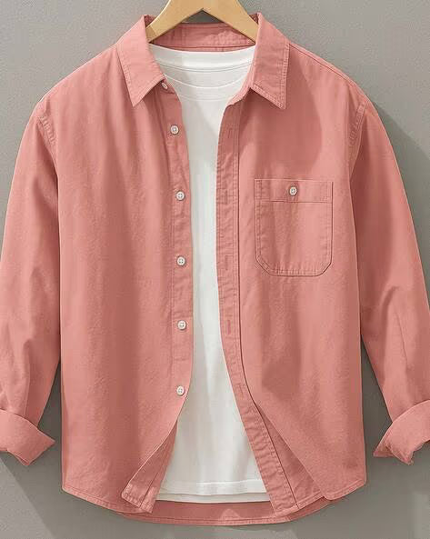 ALPHA TRIBE Men Regular Fit Shirt with Spread Collar