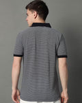 ALPHA TRIBE Men Stripes Print Regular Fit Polo T-Shirt
