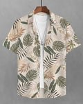 ALPHA TRIBE Men Tropical Print Regular Fit Shirt with Short Sleeves