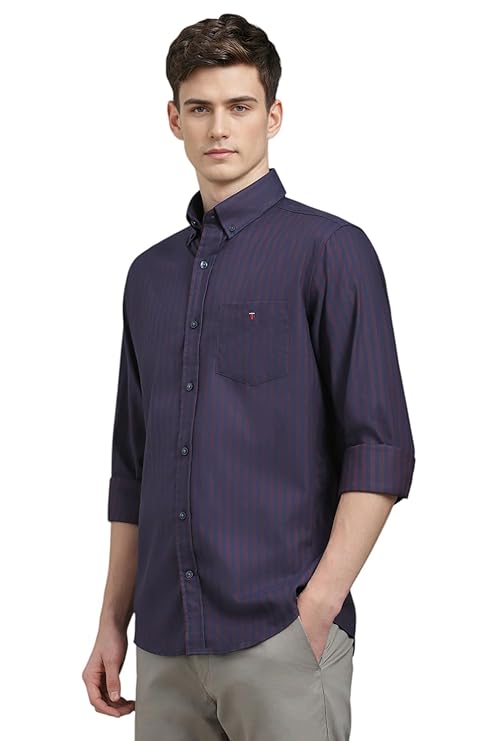Louis Philippe Men's Striped Slim Fit Shirt