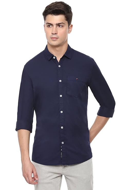 Louis Philippe Men's Solid Slim Fit Shirt