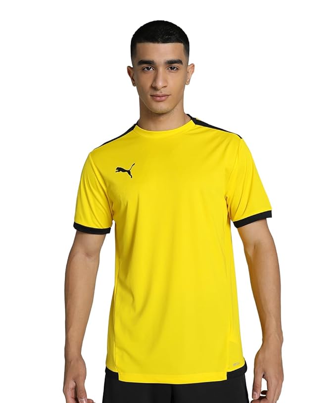 Puma Men's teamLIGA Football Jersey | Lightweight and Sweat Proof Polyester Sports Crew Neck Training T-Shirt for Men | Breathable Athletic T-Shirt for Football & Sports