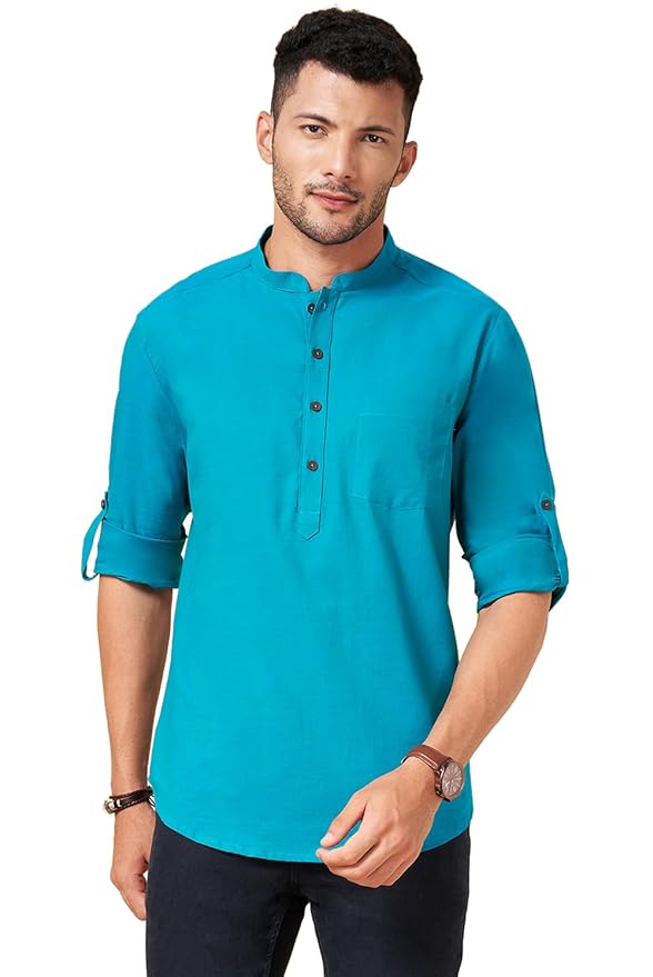 Indus Route by Pantaloons Men's Cotton Solid Regular Kurta