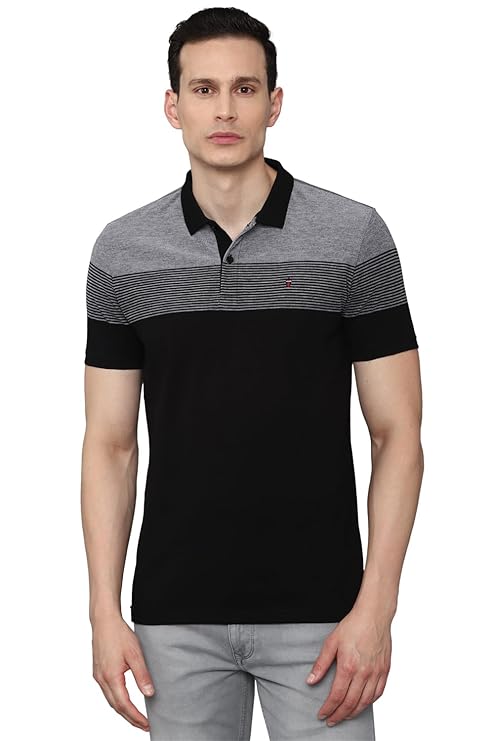 Louis Philippe Men's Striped Slim Fit T-Shirt