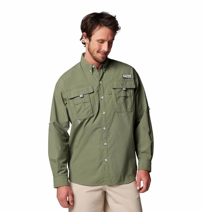 Columbia Men Nylon Regular Fit Omni-Shade Bahama II Hiking and Trekking Long Sleeve Shirt