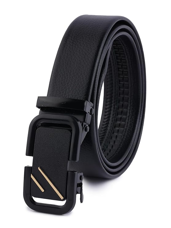 SAZARA Men's Casual,Formal & Party Ware Faux Leather Auto Lock Buckle Belt