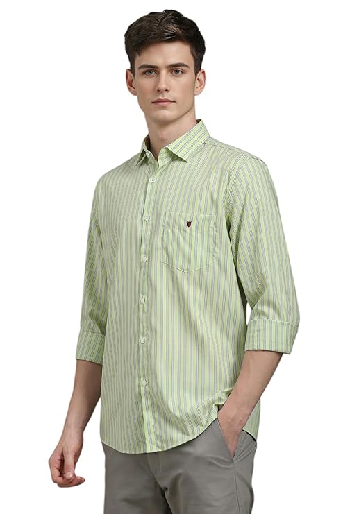 Louis Philippe Men's Striped Slim Fit Shirt