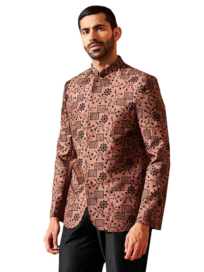 VASTRAMAY Men's Silk Blend Jodhpuri, Silk Blend Embroidered Jodhpuri for Men, Traditional Indian Wear for Weddings & Festivals