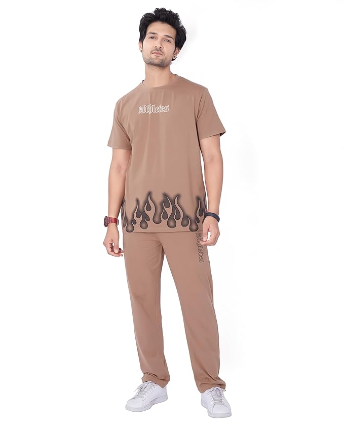 WEET Cotton T-Shirt and Pyjama Set for Men,Night Wear for Men,Men's Pyjama Set