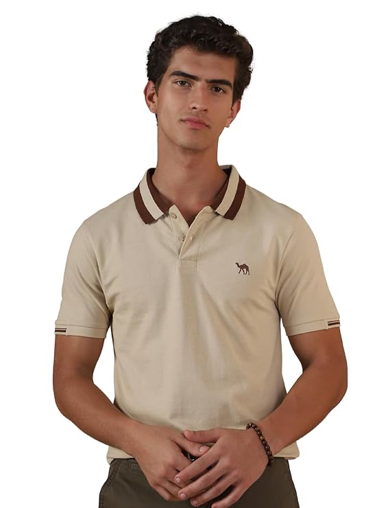 FYLTR Men's Slim Fit Polo T-Shirt with Contrast Tipping Collar - Soft Handfeel | Casual T-Shirts for Men