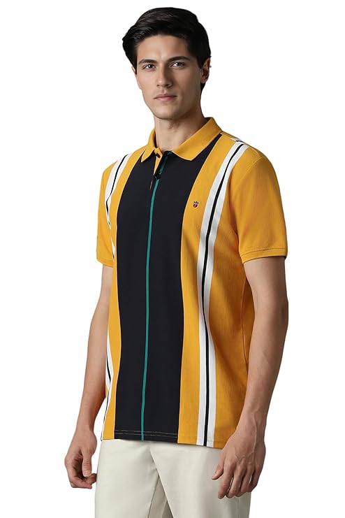 Louis Philippe Men's Striped Slim Fit T-Shirt