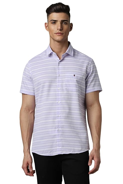 Louis Philippe Men's Striped Slim Fit Shirt