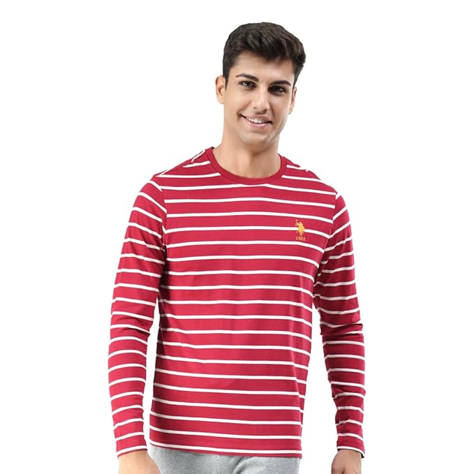 U.S. POLO ASSN. Men's Comfort Fit Stripe Cotton I689 Regular Fit T-Shirt