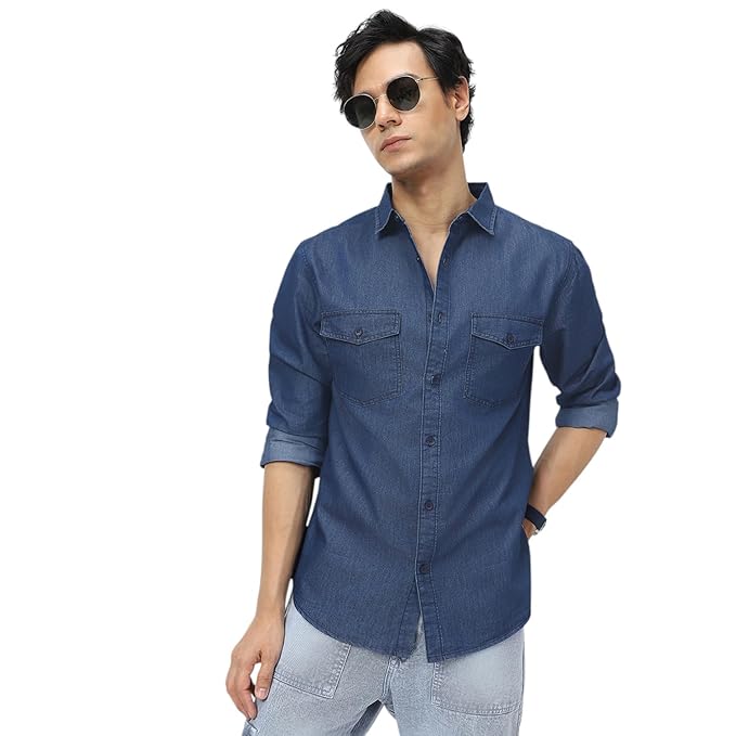Urbano Fashion Men's Full Sleeve Regular Fit Casual Denim Shirt