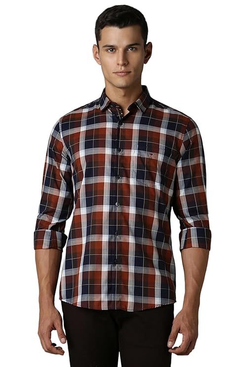 Louis Philippe Men's Checkered Slim Fit Shirt