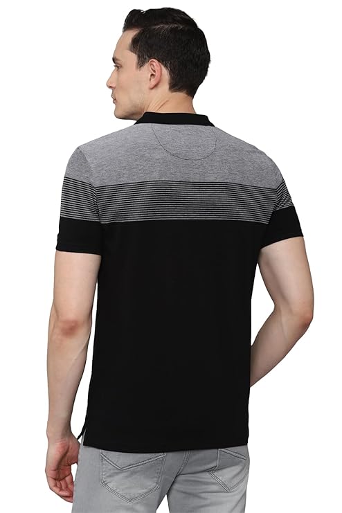 Louis Philippe Men's Striped Slim Fit T-Shirt