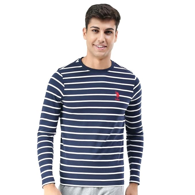 U.S. POLO ASSN. Men's Comfort Fit Stripe Cotton I689 Regular Fit T-Shirt