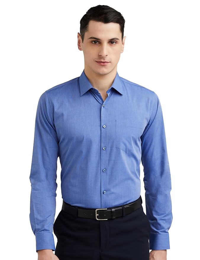 Van Heusen Solid Formal Shirt for Men| Premium Cotton| Full Sleeves| Slim Fit |Breathable Fabric