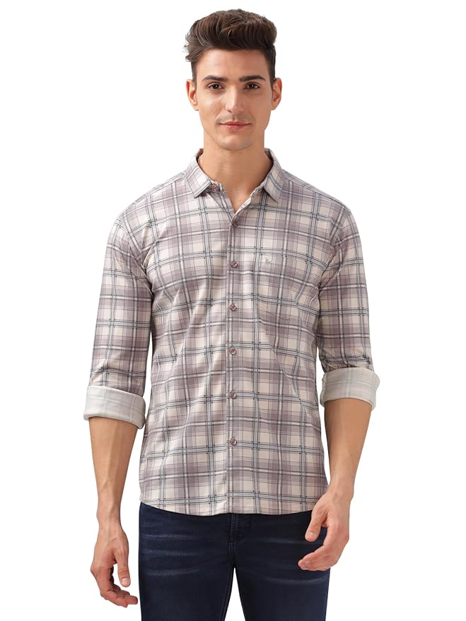 BULLMER Trendy Regular Fit Striped Causal Full Sleeve Shirt for Men.