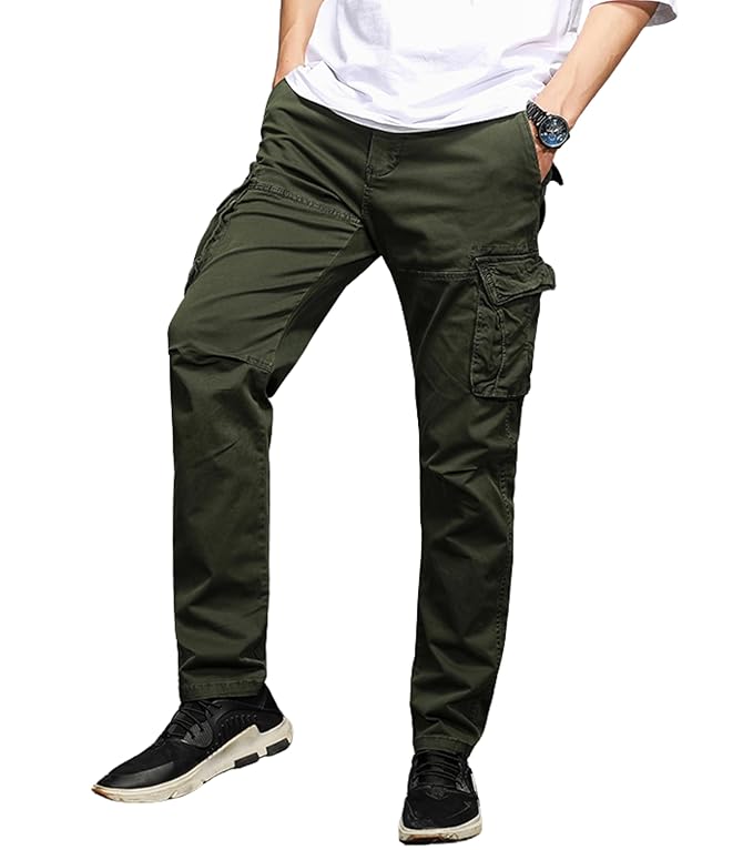 L'MONTE Imported Men's Regular Fit Casual Cotton Cargo Joggers - Versatile Track Pants with Multiple Pockets