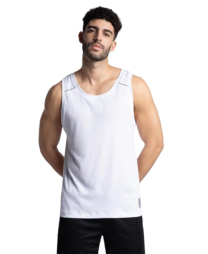 Jockey MV57 Men's Lightweight Micro Polyester Regular Fit Solid Active Wear Tank Top with Breathable Mesh