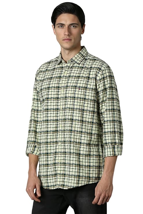 Louis Philippe Men's Checkered Slim Fit Shirt