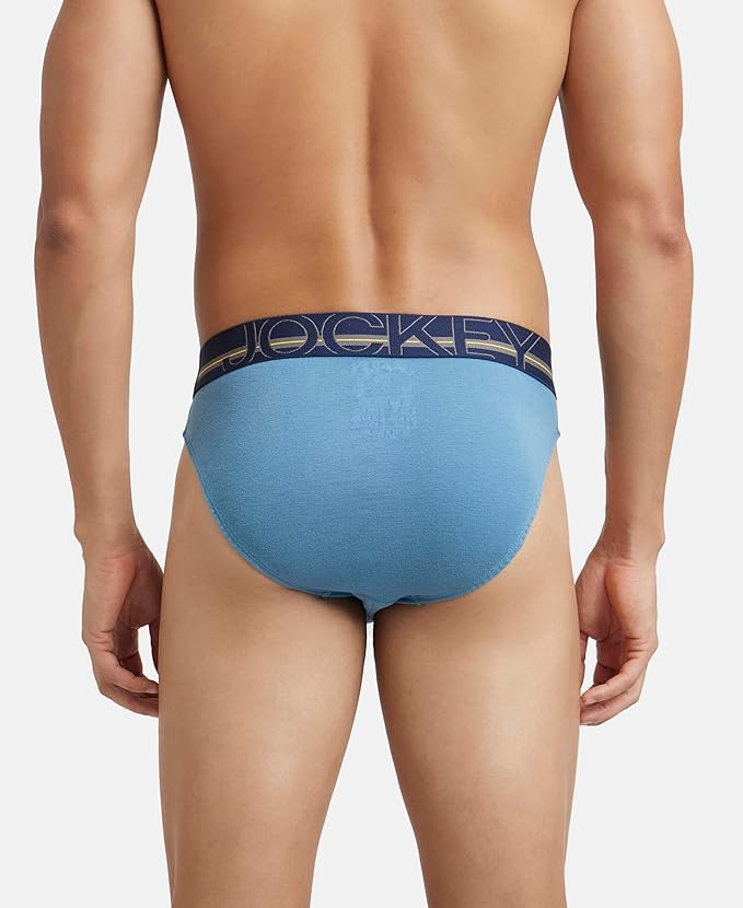 Jockey US17 Men's Super Combed Cotton Rib Solid Brief with Ultrasoft Waistband