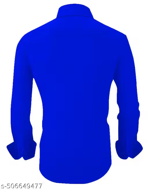 ZOMBOMSTAR Men Regular Fit Solid Spread Collar Casual ShirtMen's Regular Fit Solid Cotton Casual Shirt with Pocket Design with Spread Collar & Full