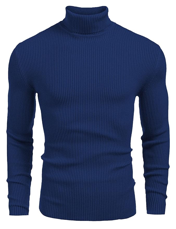 DENIMHOLIC Men's Cotton Turtle Neck Sweater